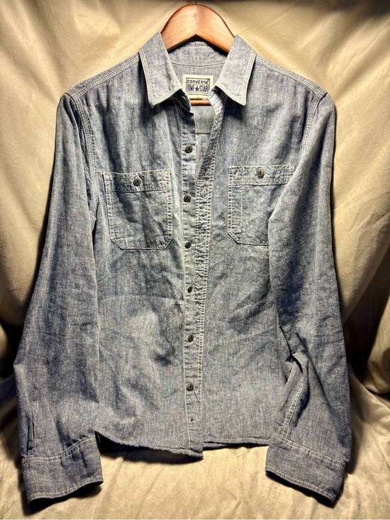 Converse Other - Converse Men’s Light Blue Chambray Button-Down Shirt